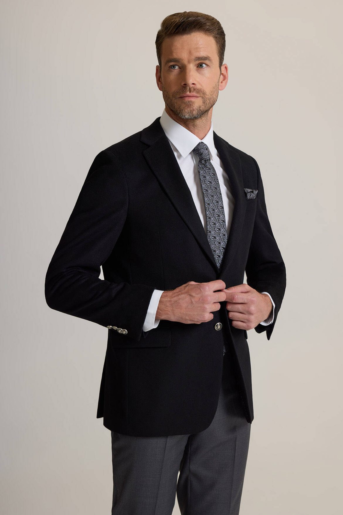 erkek-siyah-regular-fit-mono-yaka-yun-kasmir-karisimli-blazer-ceket-blazer-ceket-ysf-48757-41-B