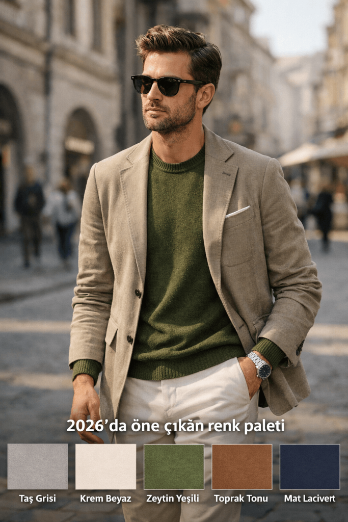 2026 erkek giyim modasında hangi renkler giyilmeli