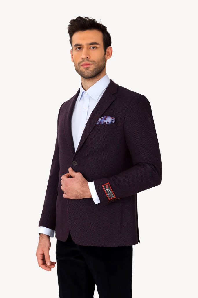 bordo yünlü spor ceket erkek