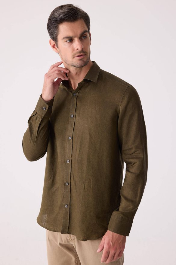 erkek haki yeşil gömlek